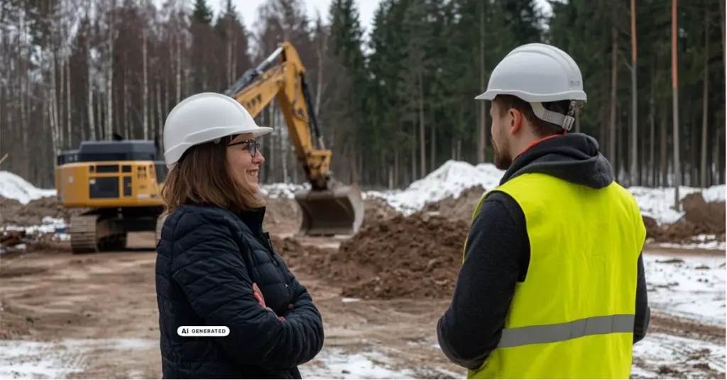 Anläggningsingenjör inom väg och vatten arbetar i utomhusmiljö.
