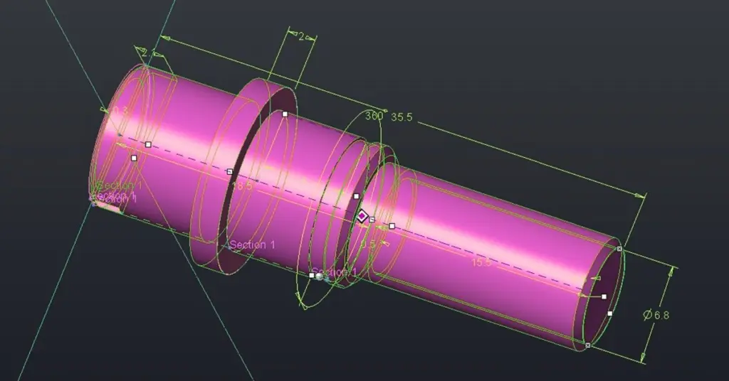 Rörkonstruktion i 3D-program.