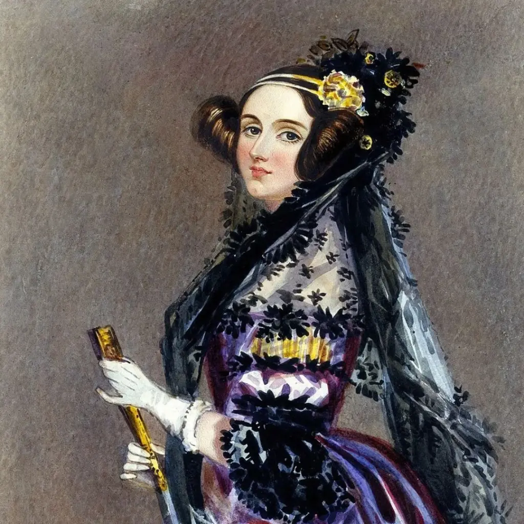 Porträttbild på Ada Lovelace. Bildkälla: Wikimedia Commons.