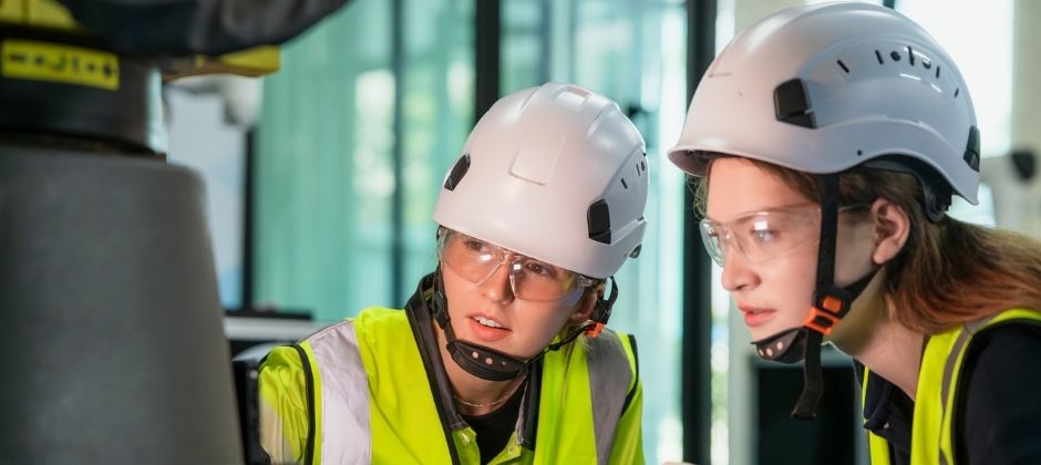 Automationsingenjörer arbetar med ett automationssystem.